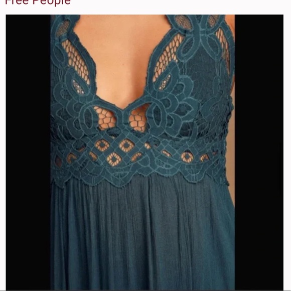 Free People Adella Maxi Slip Dress in Turquoise NWT - Picture 12 of 13